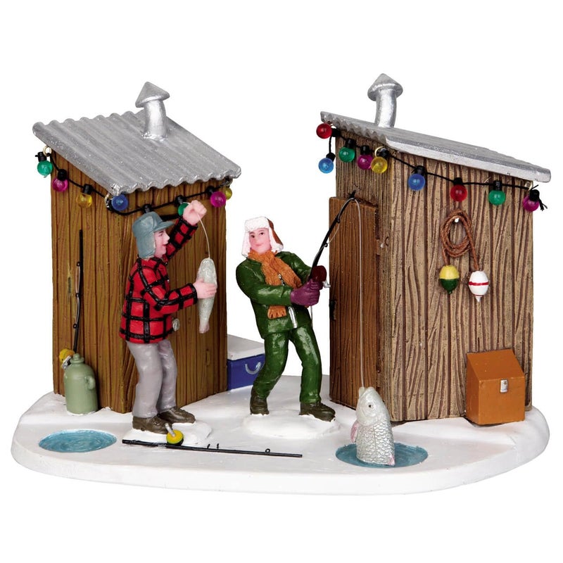 Lemax Inc Carole Towne Porcelain Friendly Competition Ice Fishing Holiday Display Figure - Image 1